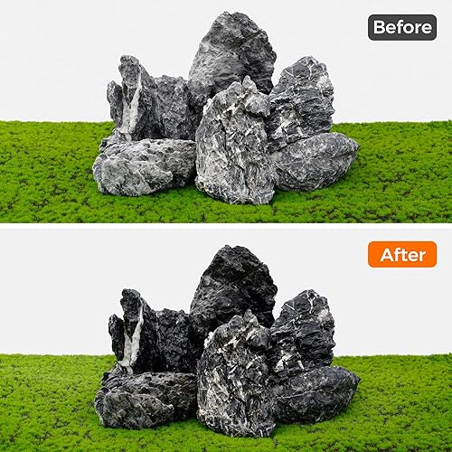 Miniatura 3 de Piedra natural Seiryu de 6 a 8 pulgadas, 6 piezas de rocas de acuario para paisajismo acuático, paisajismo de acuarios, terrarios, decoración de