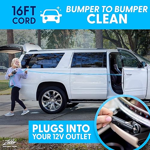 Vista 6 de ThisWorx Aspiradora de Coche 2.0, Aspiradora de Mano Portátil Mini con Cable de 16 Pies, Luz LED, Bolsa y Accesorios - Aspiradora Pequeña para RV