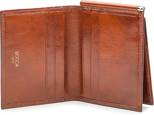 Miniatura 2 de Bosca Clip de cuero para hombre con bolsillo, Ámbar, Colección Old Leather - Clip para dinero con bolsillo