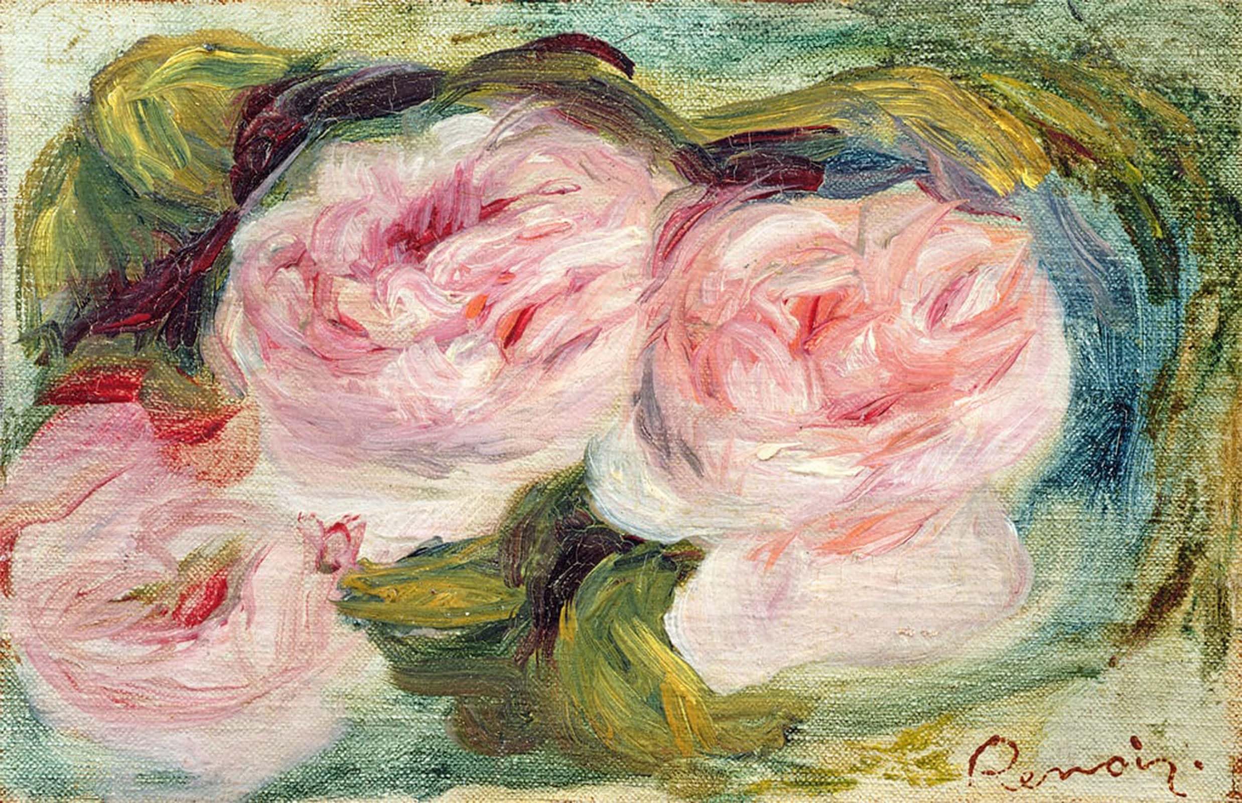 SERENDIPITP Aesthetic Poster Photo Wall Print Retro Picture the Three Roses by Pierre Auguste Renoir Modern Wall Artwork for Home Decor 60x90cm