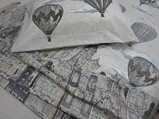 Double Bed Set with Clouds and Hot Air Balloon Design Colour: Grey 100% Cotton Natural Fibre Made in Italy..Sizes MAXI News 2021!!!!