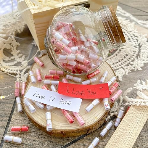 Miniatura 6 de Letras de cápsula con mensaje en una botella, píldoras felices de color rojo degradado, notas de amor, bonitos regalos para novionovia (100