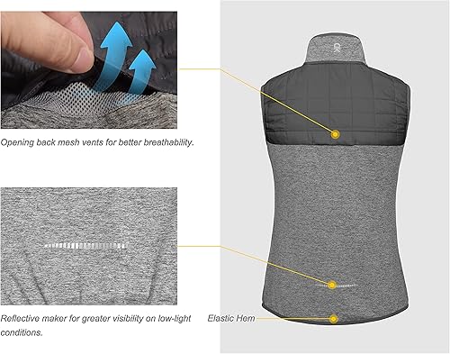 Miniatura 5 de Little Donkey Andy Chaleco de golf ligero para mujer, chaqueta sin mangas cálida para exteriores, para senderismo, viajes, correr, casual