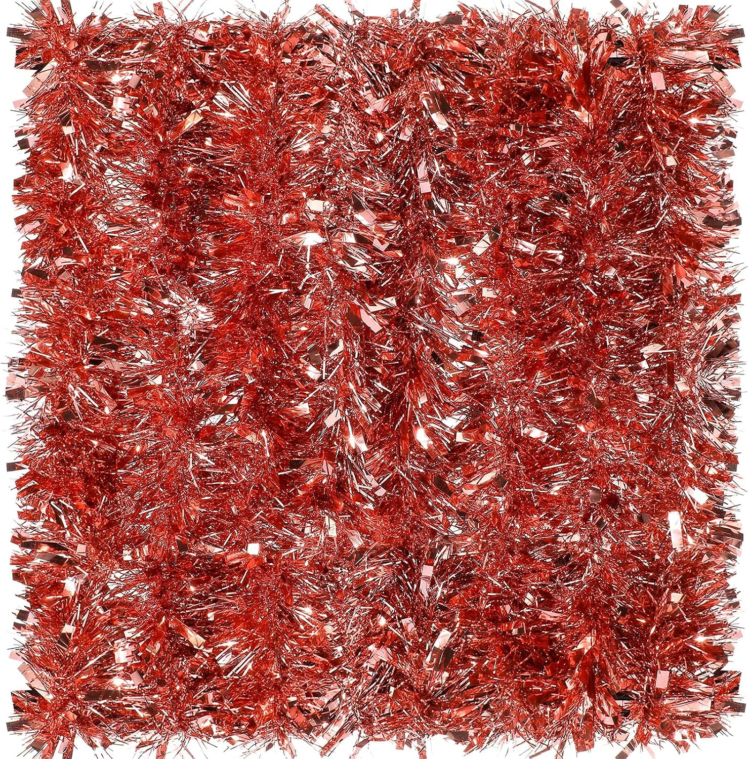 Syhood 32.8 Feet Christmas Metallic Twist Tinsel Garland Xmas Glitter Garland Tree Hanging Tinsel Decoration for Christmas Party and Home Indoor Outdoor Ornament Supplies(Rose Gold)