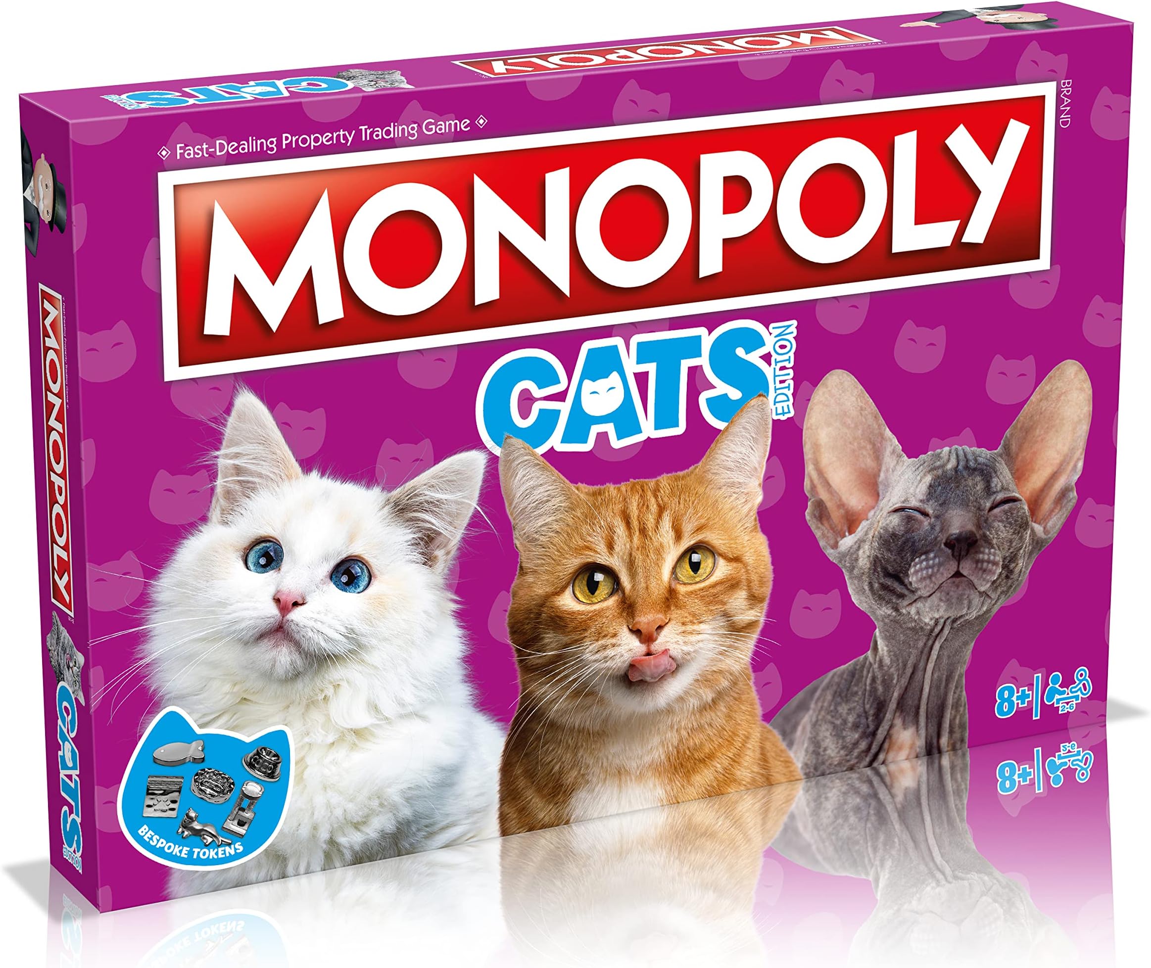 Winning Moves Cats Monopoly Board Game, Buy 22 of our cats favourite places to nap and trade your way to success, great gift for ages 8 plus