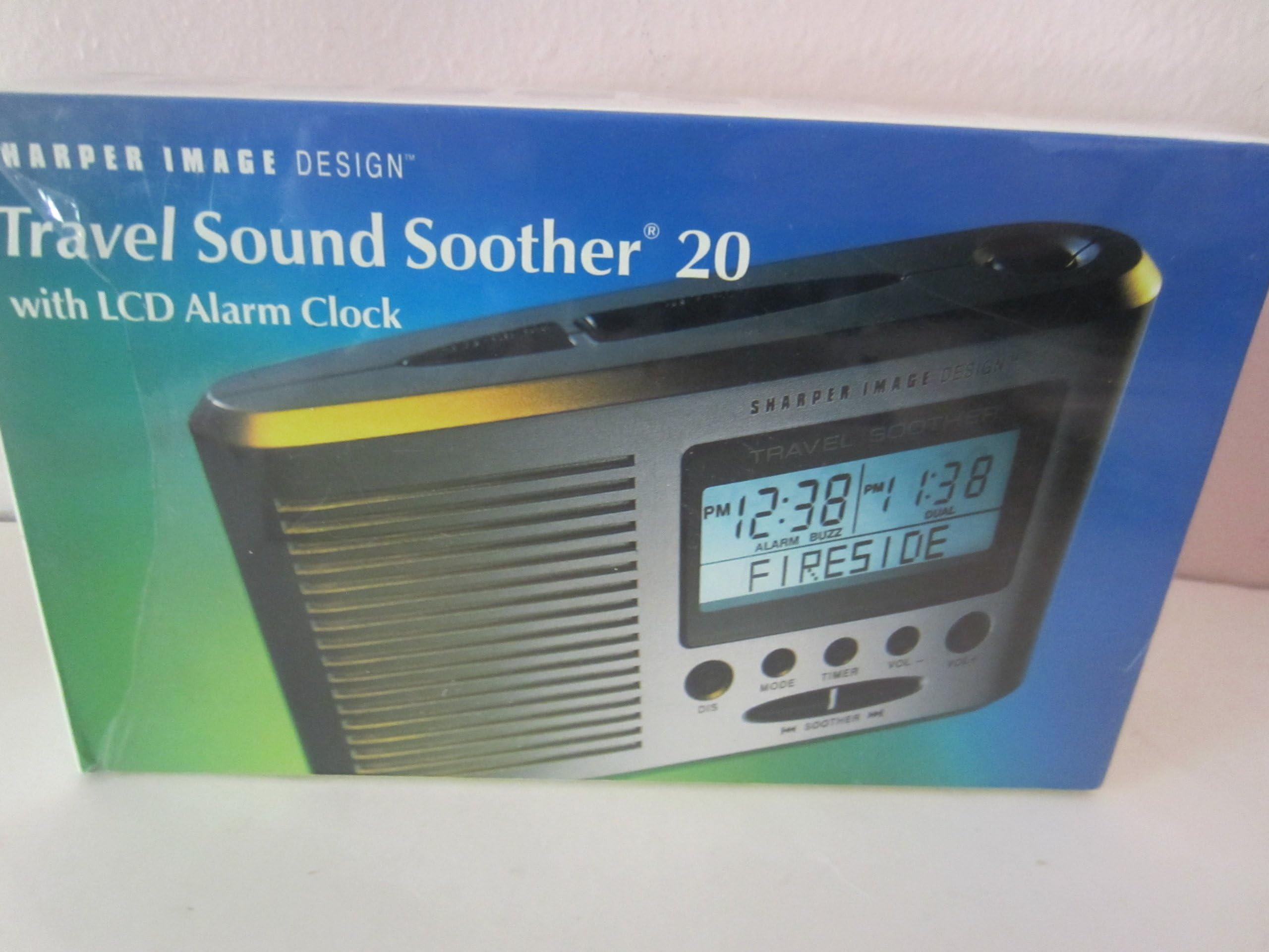 Sharper Image Portable Travel Sound Soother 20 with LCD Alarm Clock + Thermometer (SI601)