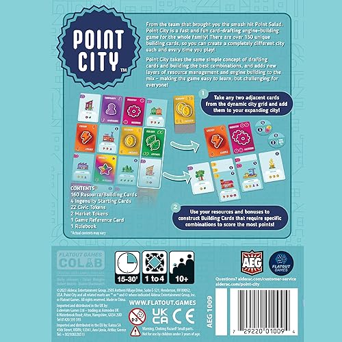 Miniatura 2 de AEG & Flatout Games  Point City - Un juego de cartas de construcción de ciudades para toda la familia  Fácil de aprender  Rápido de jugar  A partir