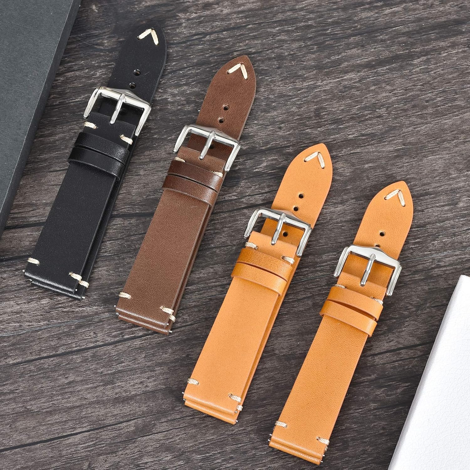 EACHE Leather Watch Bands For Men Vintage Watch Straps For Women Crazy Horse/Oil Wax/Suede/Vegetable-Tanned Leather Replacement Watchband 18mm 19mm 20mm 22mm