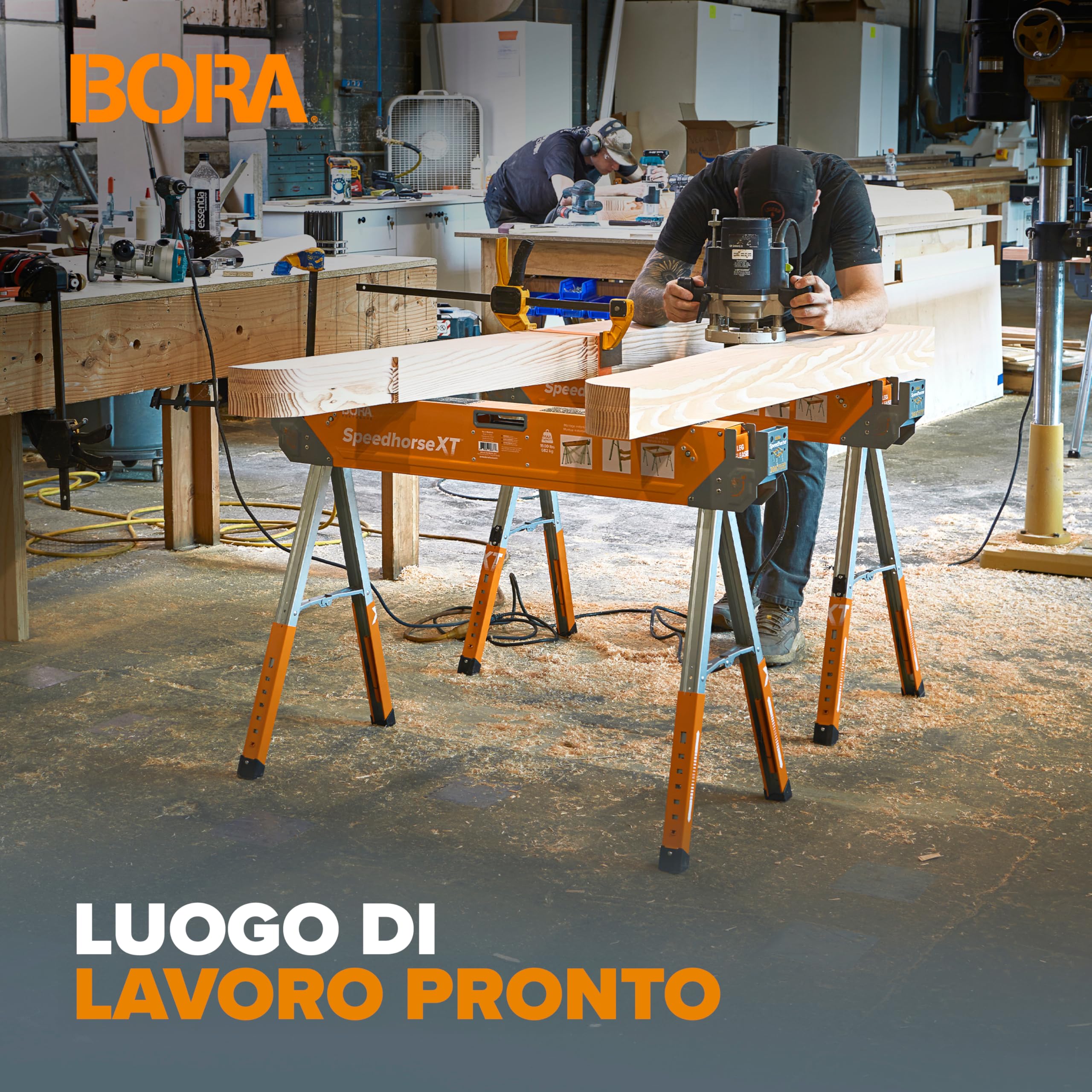 BORA Cavalletti da Lavoro Pieghevoli Speedhorse XT – 816 kg, Setup 1,6 sec, Altezza 76–91 cm, Coppia PM-4550T