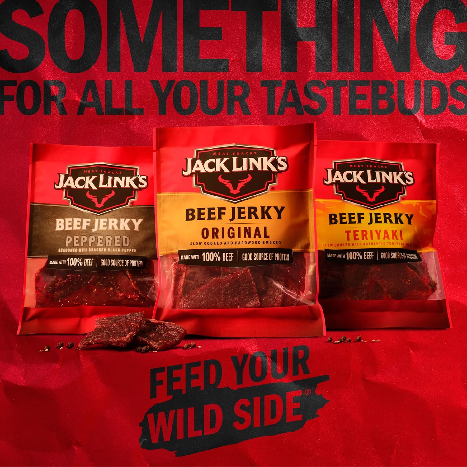 Jack Link's Beef Jerky - Peppered - Made with 100% Real Beef - Ready to Eat Real Meat Protein Snacks - 9g Protein per Serving - 9 oz Bags (2 Pack)
