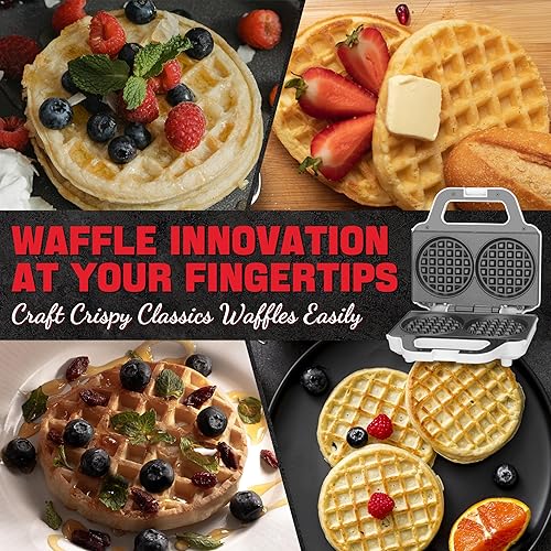 Miniatura 5 de Waflera Electrica - Mini máquina para hacer gofres doble de 4 pulgadas, waflera eléctrica, pequeña plancha para gofres para gofres, chaffles Keto,