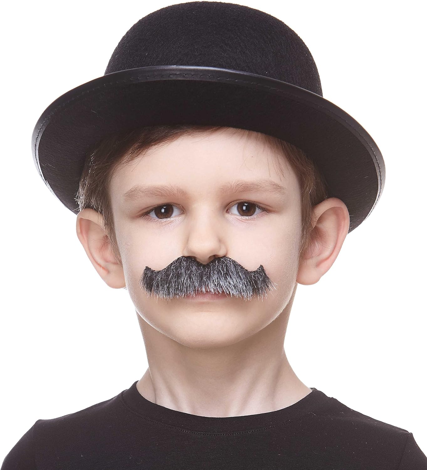 Mustaches Fake Mustache, Self Adhesive, Novelty, Small Rocking Grandpa's False Facial Hair, Costume Accessory for Kids, Salt and Pepper Color : Clothing, Shoes & Jewelry