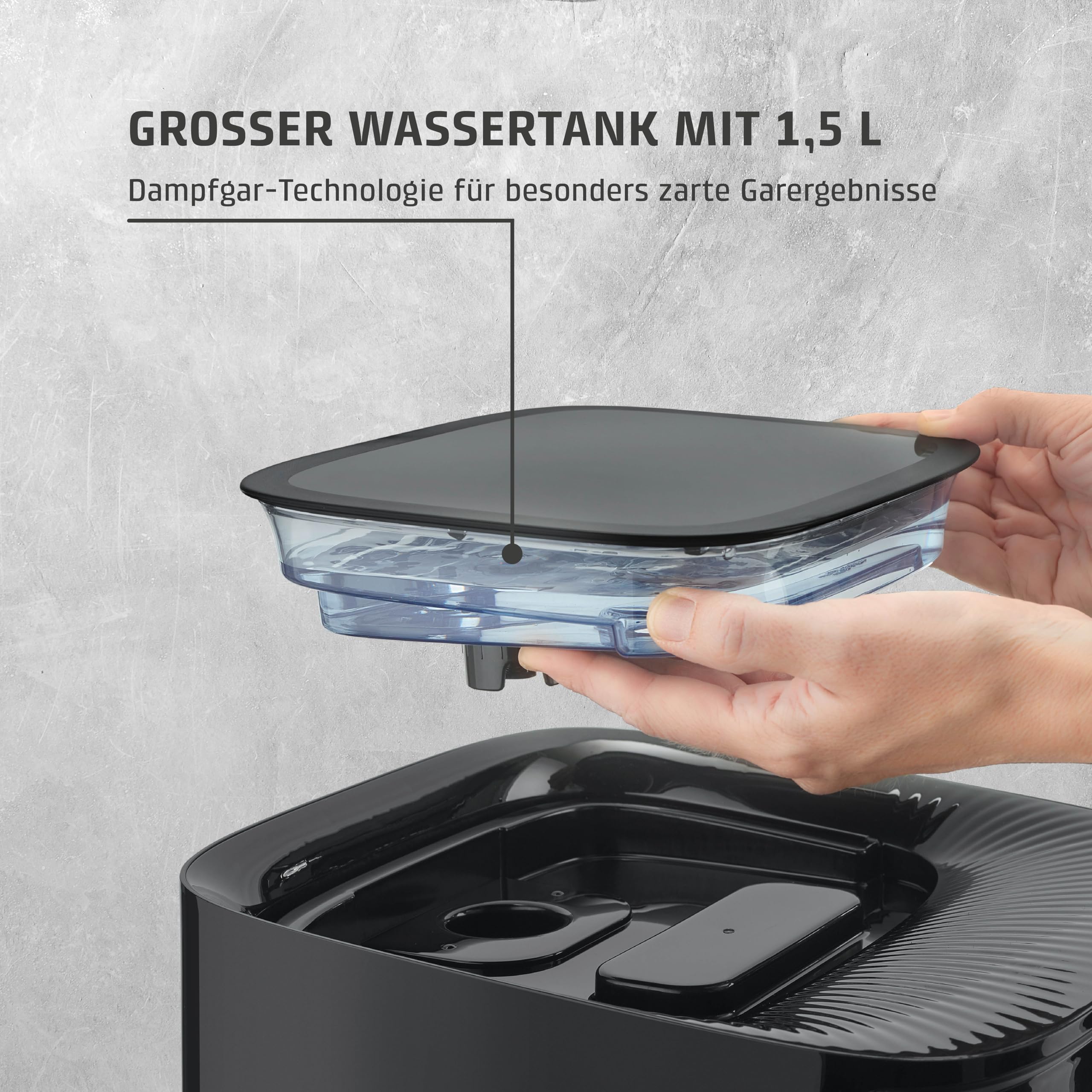 CASO AirFry & Steam 700 – frytkownica na gorące powietrze i parowar – potrawy stają się chrupiące na zewnątrz i soczyste wewnątrz, bardzo duży kosz, 7 litrów, parowar i frytkownica bez oleju/tłuszczu