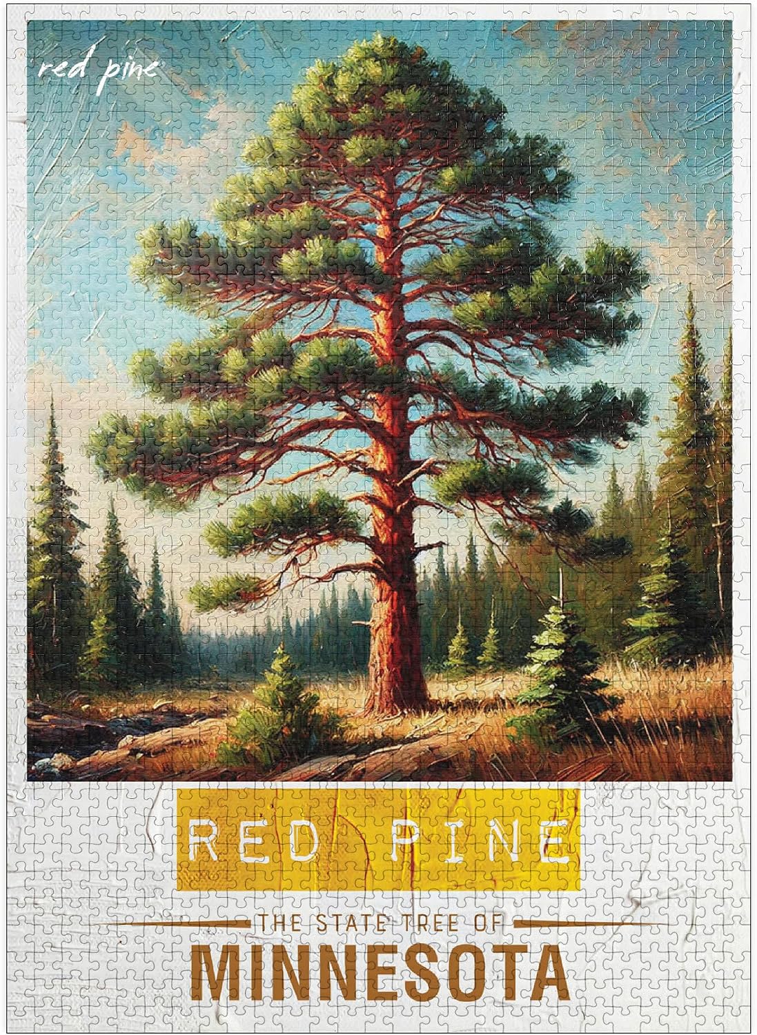 MyPuzzle State Trees Series: Minnesota, Red Pine - Premium 500 Piece Jigsaw Puzzle for Adults