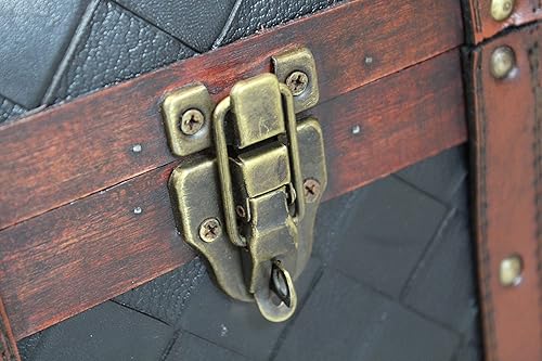Miniatura 4 de Vintiquewise Cofre del tesoro de cuero de madera (TM)