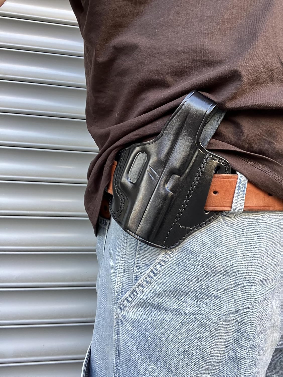 Leather OWB Pancake Holster for Glock 43 (R.H)