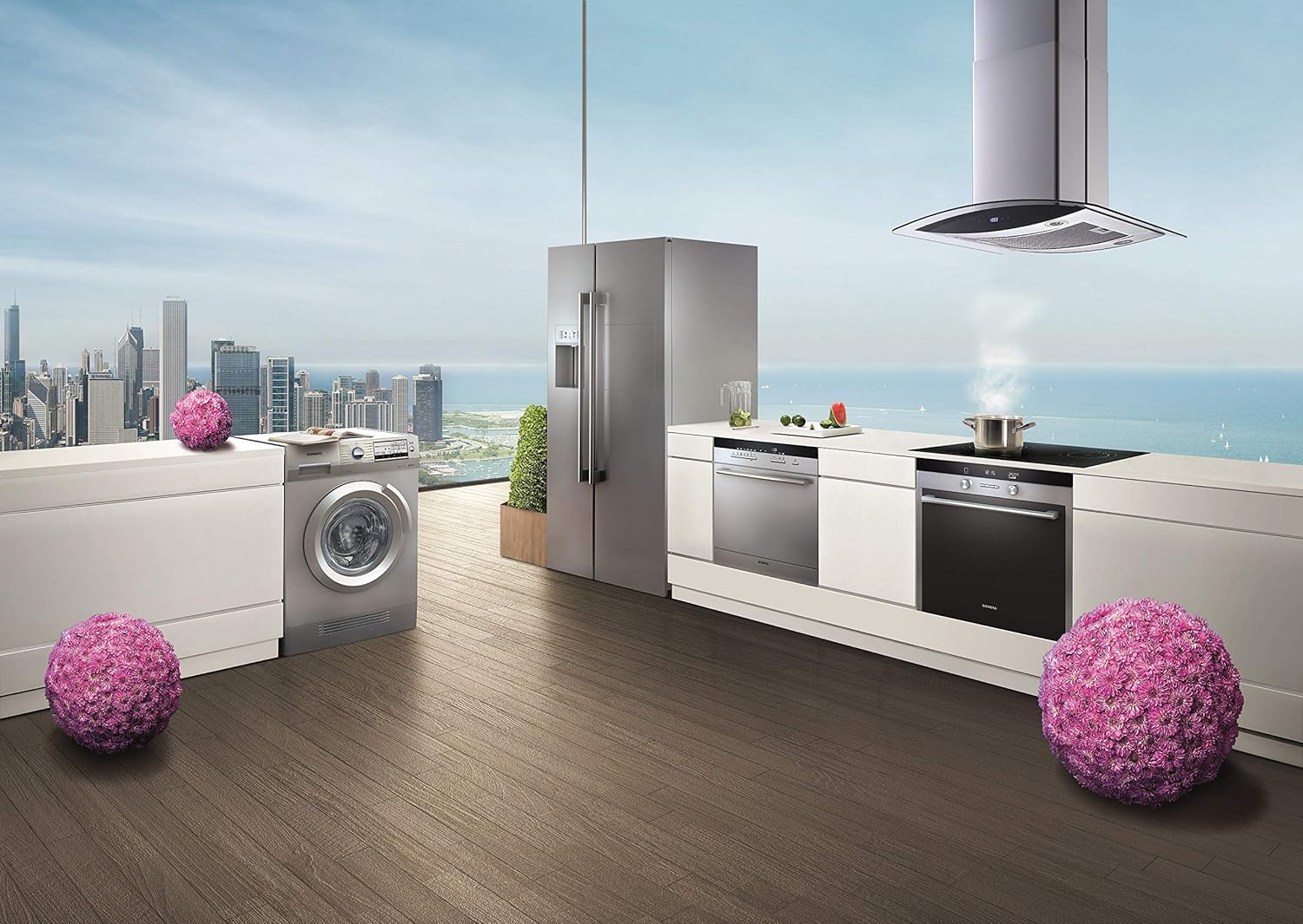 閉じる view of the Winflo H101 range hood's control panel and mesh filters, showing the touch buttons and LED lights.