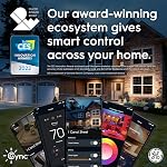 GE Cync Smart Plug, Outdoor Bluetooth and Wi-Fi Outlet Socket, Weather Resistant Plug, Works with Alexa and Google, Black (1 Pack)