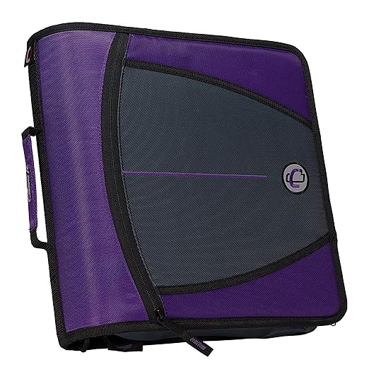 Caseit The Mighty Zip Tab Zipper Binder 3 Inch ORings 5 Color Tab Expanding