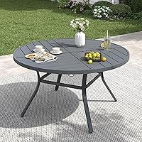 Vista 40 de Mesa de comedor para exterior, mesa cuadrada para terraza con orificio para sombrilla