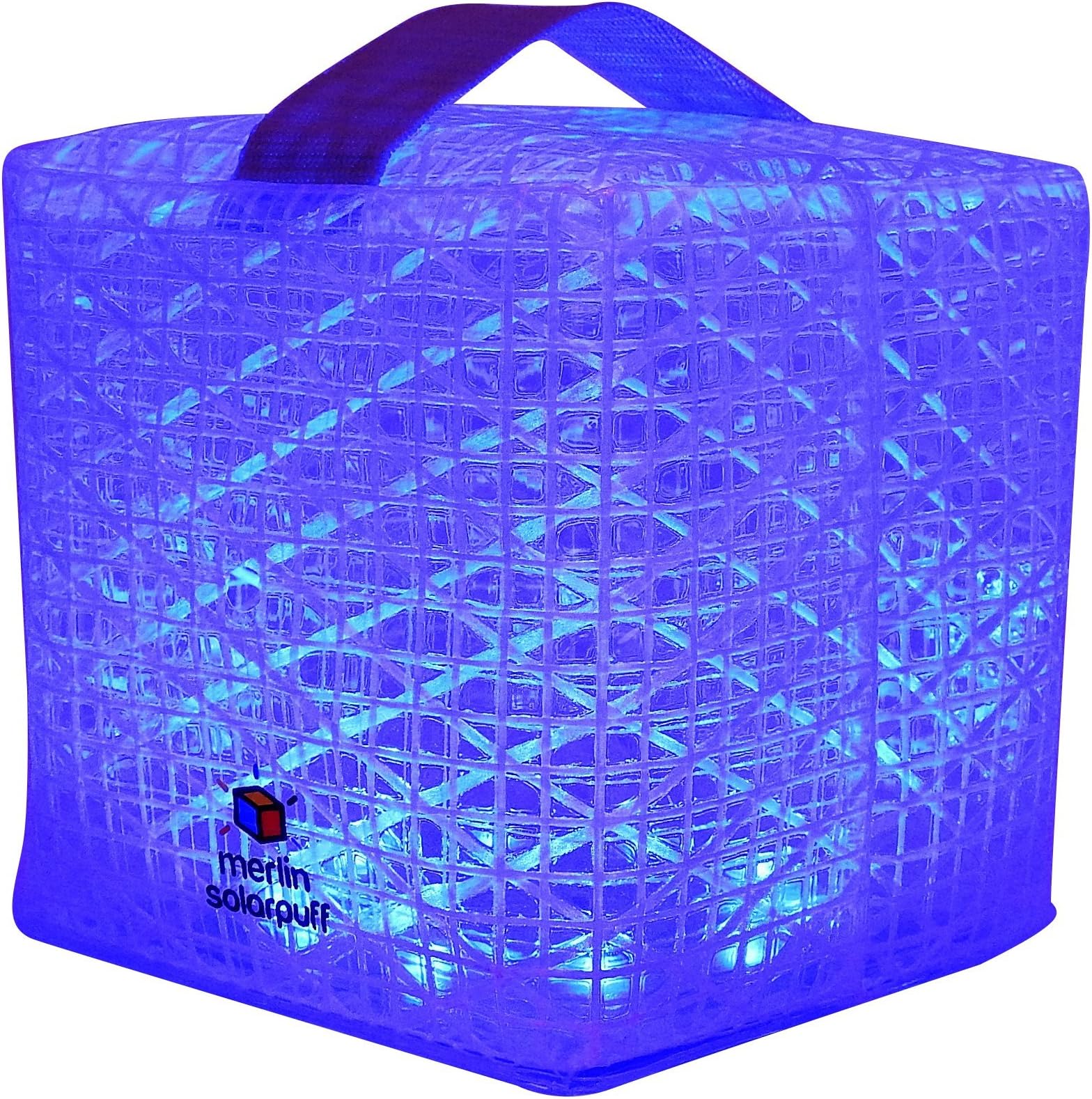 SOLIGHT DESIGN Solar Puff Merlin, Rechargeable Color Changing Solar Lantern - Collapsible LED Camping Lantern, Easy Open and Fold, No Inflating Needed, Extreme Weather-Tested (Multicolored)