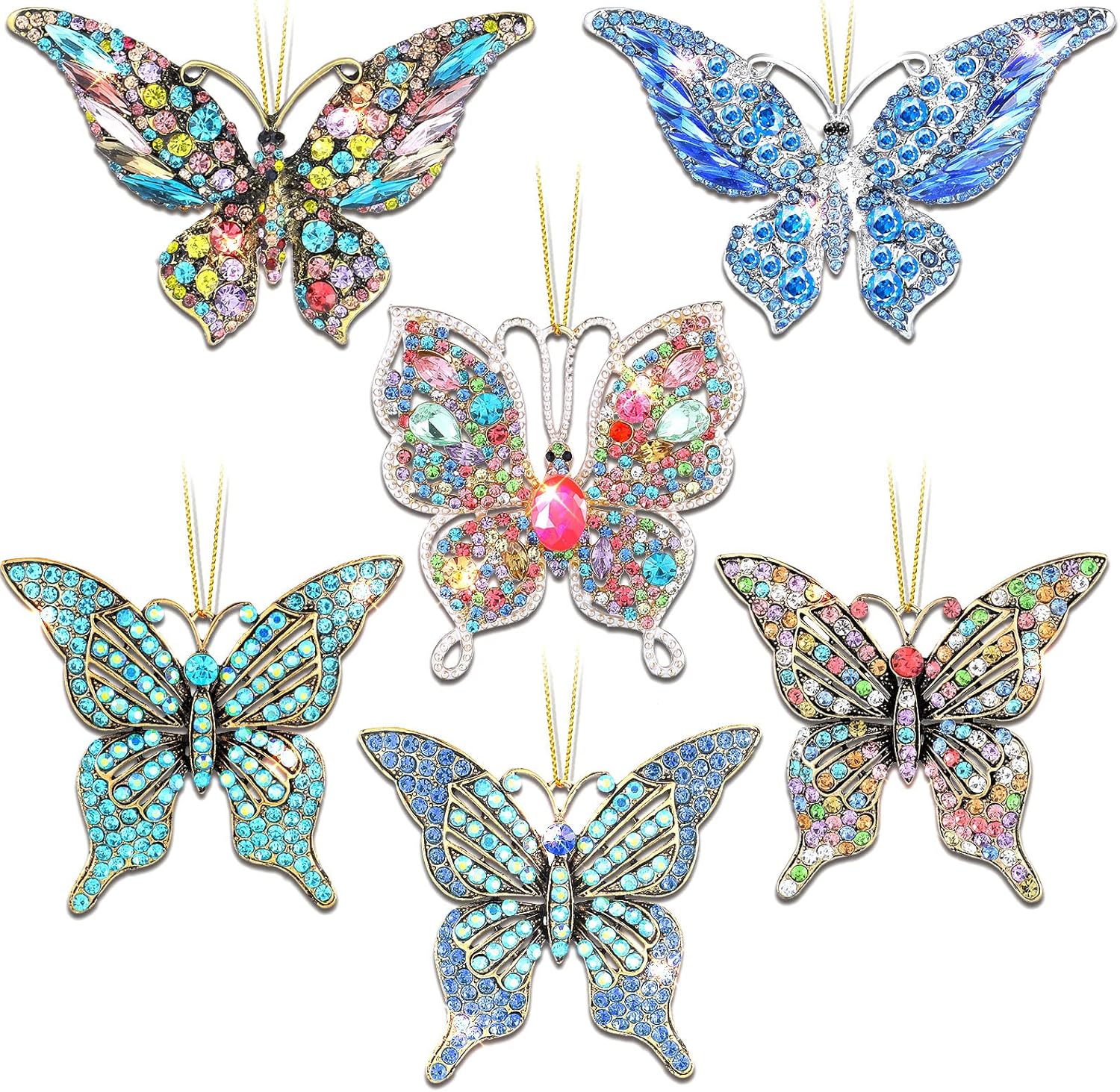 6 Pcs Butterfly Christmas Ornaments Butterfly Hanging
