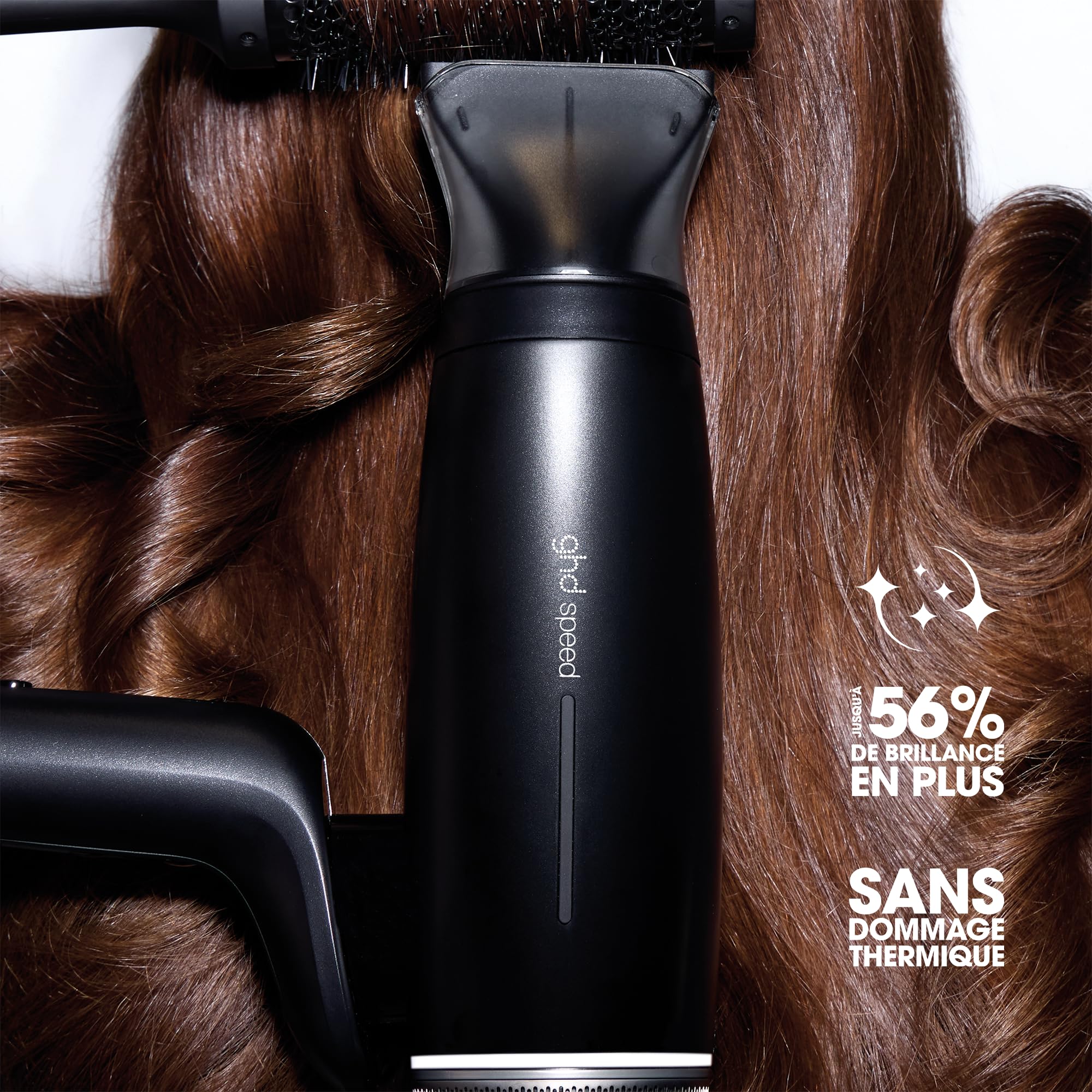 ghd - Sèche-cheveux ghd Speed - Seche cheveux professionnel (Noir mat) - Ultra-rapide, séchage puissant avec contrôle, sans dommage thermique, frais en racine/au toucher - Recommandé par les coiffeurs
