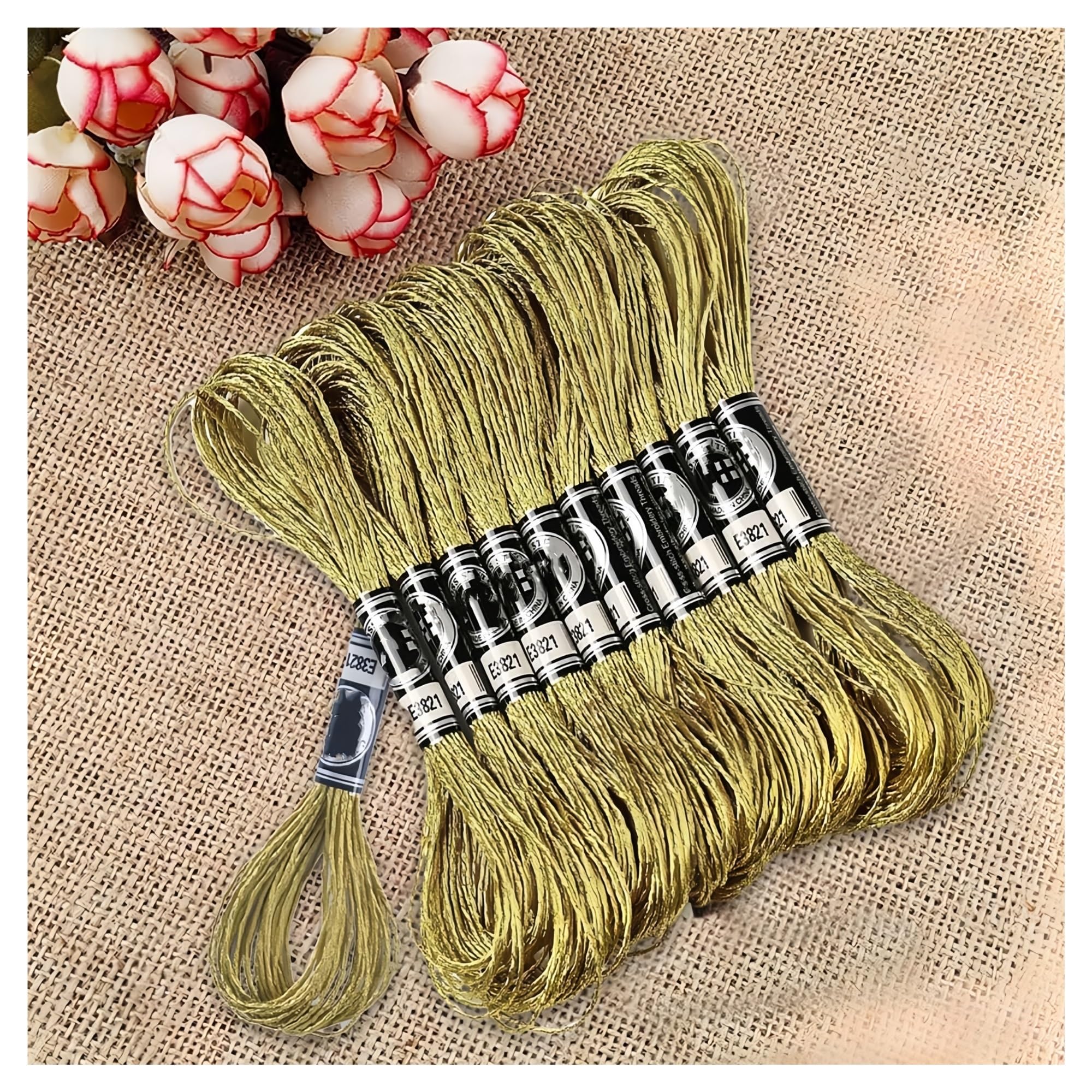 6/24 pezzi di filo da ricamo metallizzato glitterato, filo fai da te, filo da punto croce, filo in poliestere for braccialetti, artigianato(24Pcs Mixed)