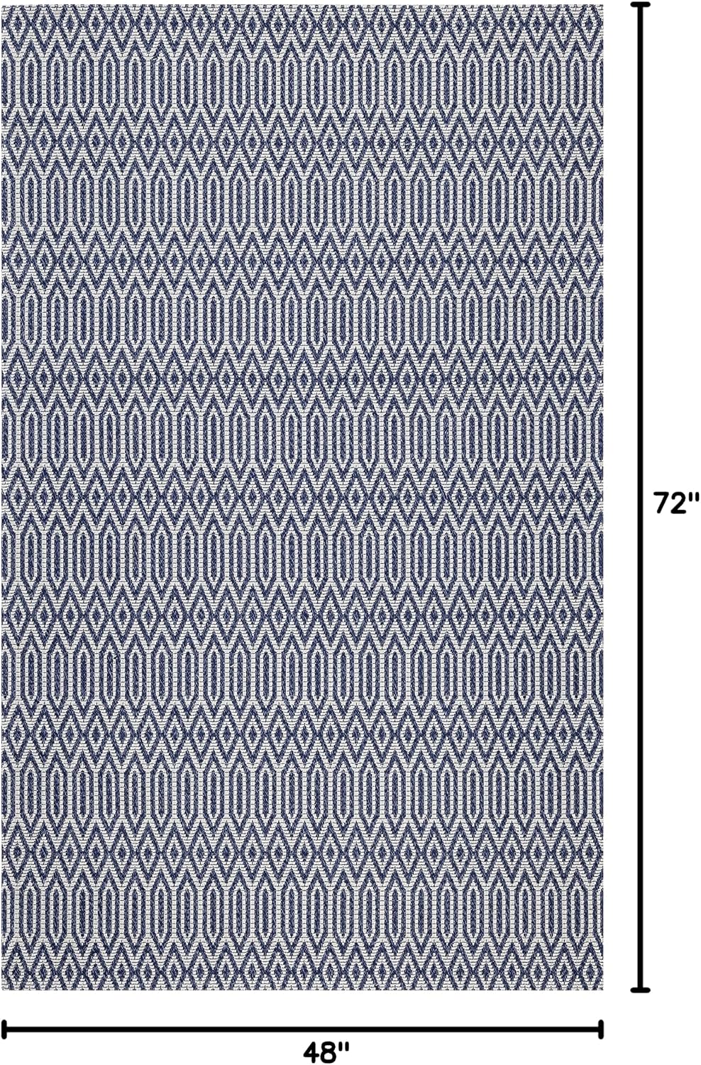 Martha Stewart x SAFAVIEH Area Rug Collection - 4' x 6', Blue & Grey, Flat Weave Cotton, Ideal for Living Room, Foyer, Bedroom, Accent Space (MSR405M)