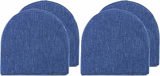 Chair Cushions: Premium High-Density Memory Foam Seat Cushion for Office, Home, & Car - Ergonomic Design for Comfortable Sitting, Relieves Pain & Tailbone Pressure with Non-Slip Bottom, 4 Pack, Navy
