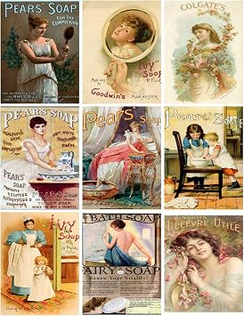 Vintage Pears Soap Ads Collage Sheet #102 for Scrapbooking, ATC Cards, Altered Art Scrapbooking, Decoupage, Labels, Gift Tags
