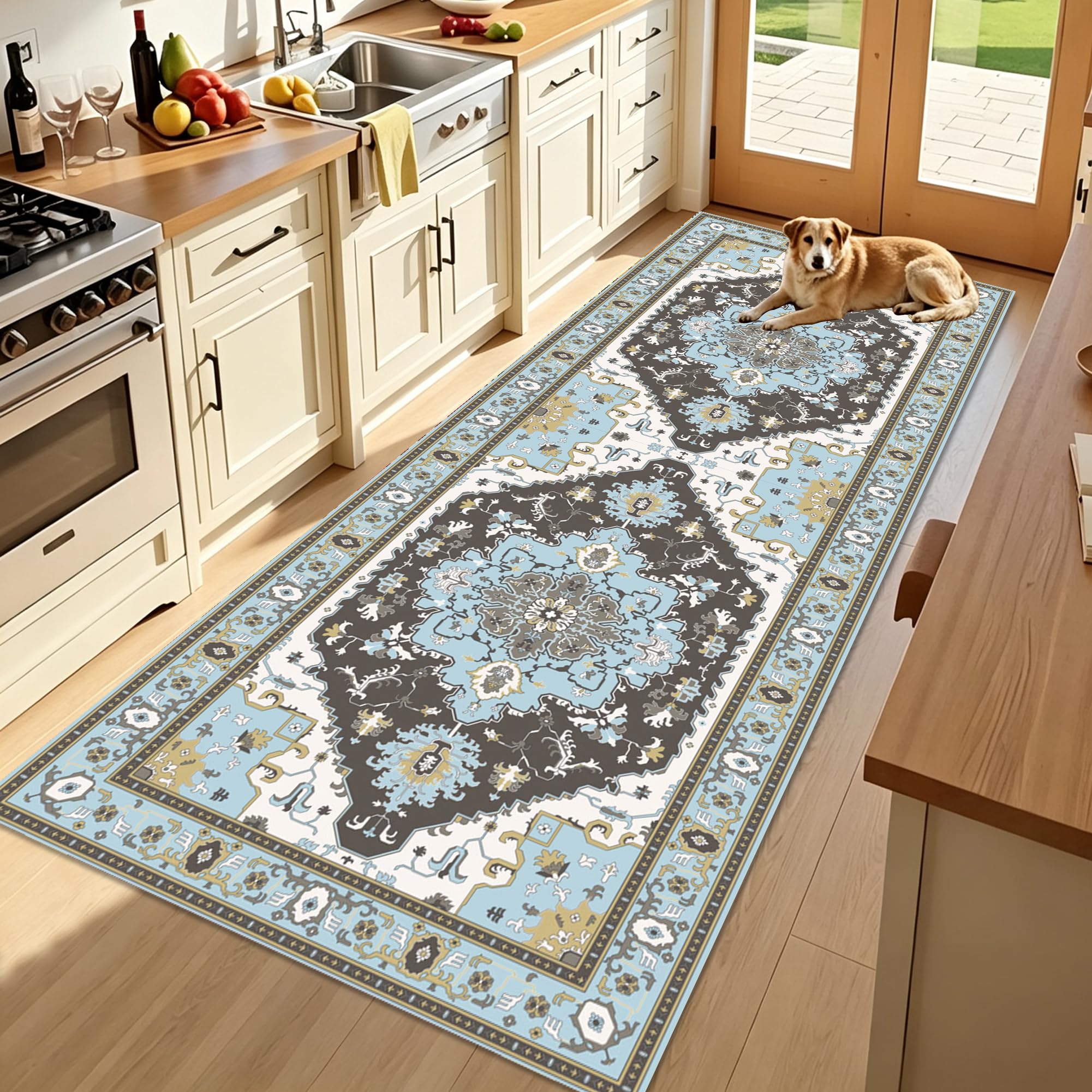 Alfombra pasillo lavable y antideslizante para entrada interior de hogar