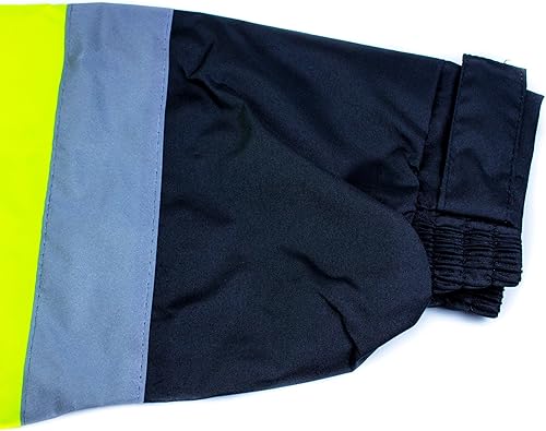 Miniatura 6 de RK Clase 3 - Impermeable reflectante de alta visibilidad, parte inferior negra, capa larga para lluvia RC-CLA3-LM22 (mediano, lima)