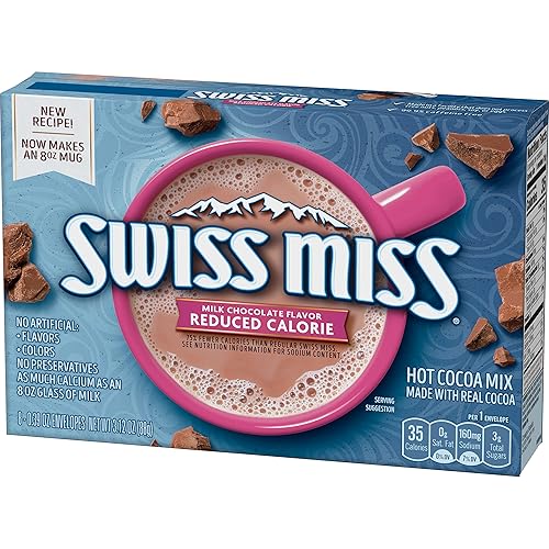 Miniatura 3 de Swiss Miss Mezcla de cacao caliente con sabor a chocolate con leche reducida en calorías (8) sobres de 0.39 onzas (2 paquetes)