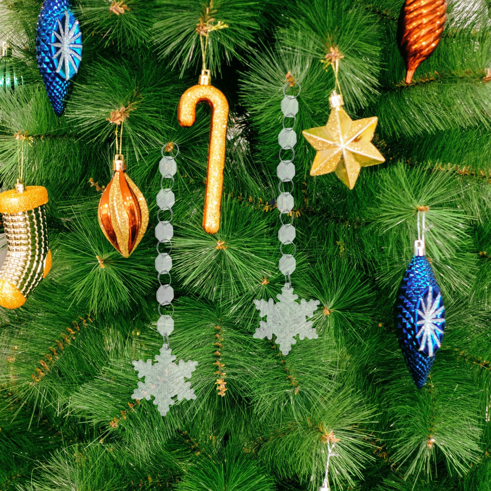 TOYANDONA 48 Stück Weihnachtliche Acryl Eiszapfen Anhänger für