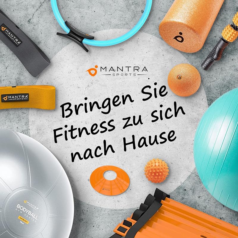 MANTRA SPORTS Pilates Gyűrű 33cm - Otthoni Fitness Eszköz Medence- és Combizom Erősítéshez - Türkiz Edzőgyűrű Férfiaknak és Nőknek Hordozhat