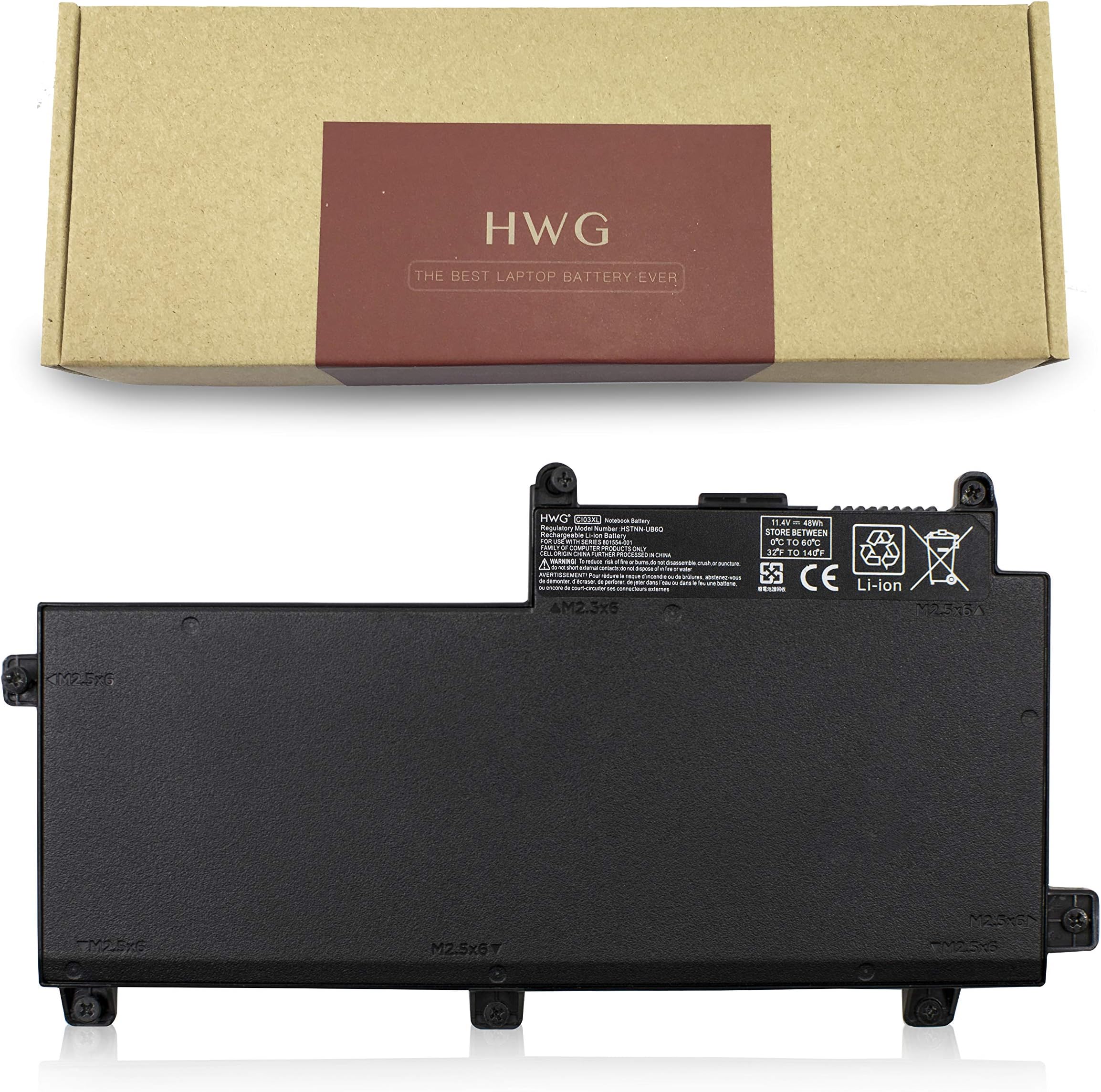 HWG CI03XL Battery Compatible HP 801554-001 ProBook 640 640 G2, 645 645 G2, 650 650 G2, 655 655 G2 Series, CI03 CIO3 CIO3XL HSTNN-UB6Q [11.4V 48Wh]