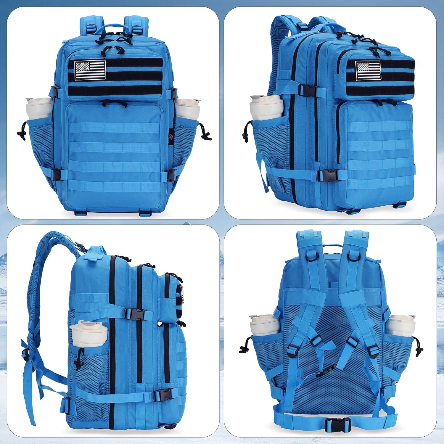 Lovelinks21 45L Tactical Assault Backpack 3 day assault pack with Molle Waterproof backpack Rucksack for Tactical Backpacks (Dark Blue)