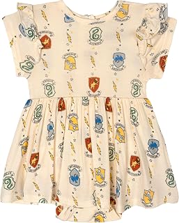 Harry Potter Baby Girls' Short Sleeve Flutter Bodysuit Dress Newborn to Infant