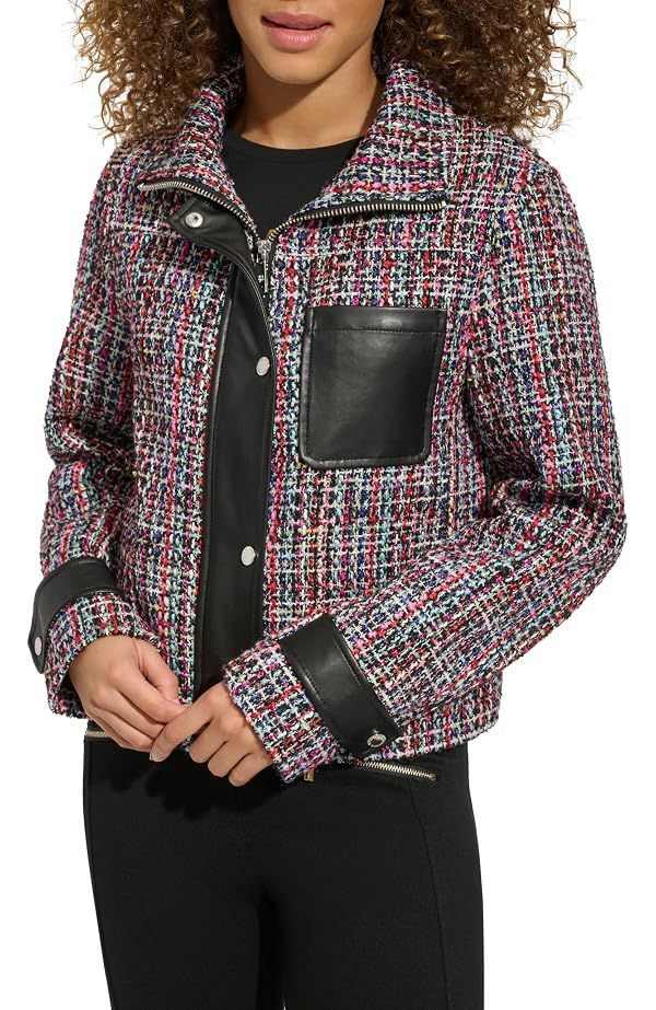 KARL LAGERFELD Paris Women's Outerwear Short Jacket, Multi, X-Small by KARL LAGERFELD - Image 2