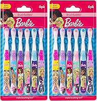 Vista 5 de Brush Buddies Paquete de 6 cepillos de dientes Barbie para niños, cepillos de dientes de cerdas suaves para niños