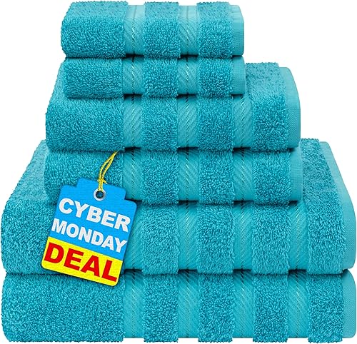 Miniatura 711 de American Soft Linen - Juego de 4 toallas de baño, 100% de algodón turco de 27 x 54 pulgadas, toallas de baño extragrandes, toallas para ducha