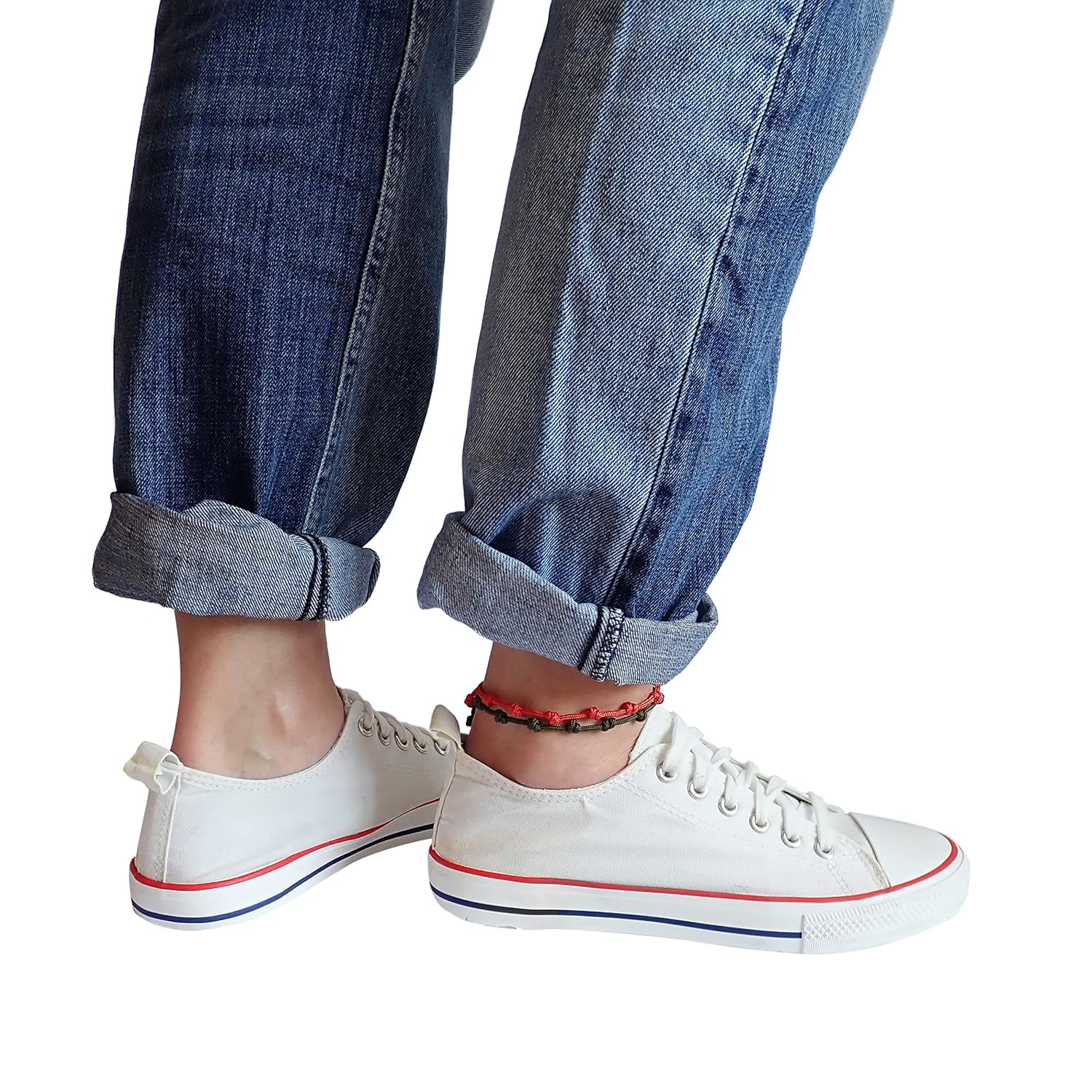 Adjustable Anklet Bracelet for Women or Men. Beach Sliding Knot Anklet. Boho Surfer Ankle Bracelet Handmade Unisex. 2 mm