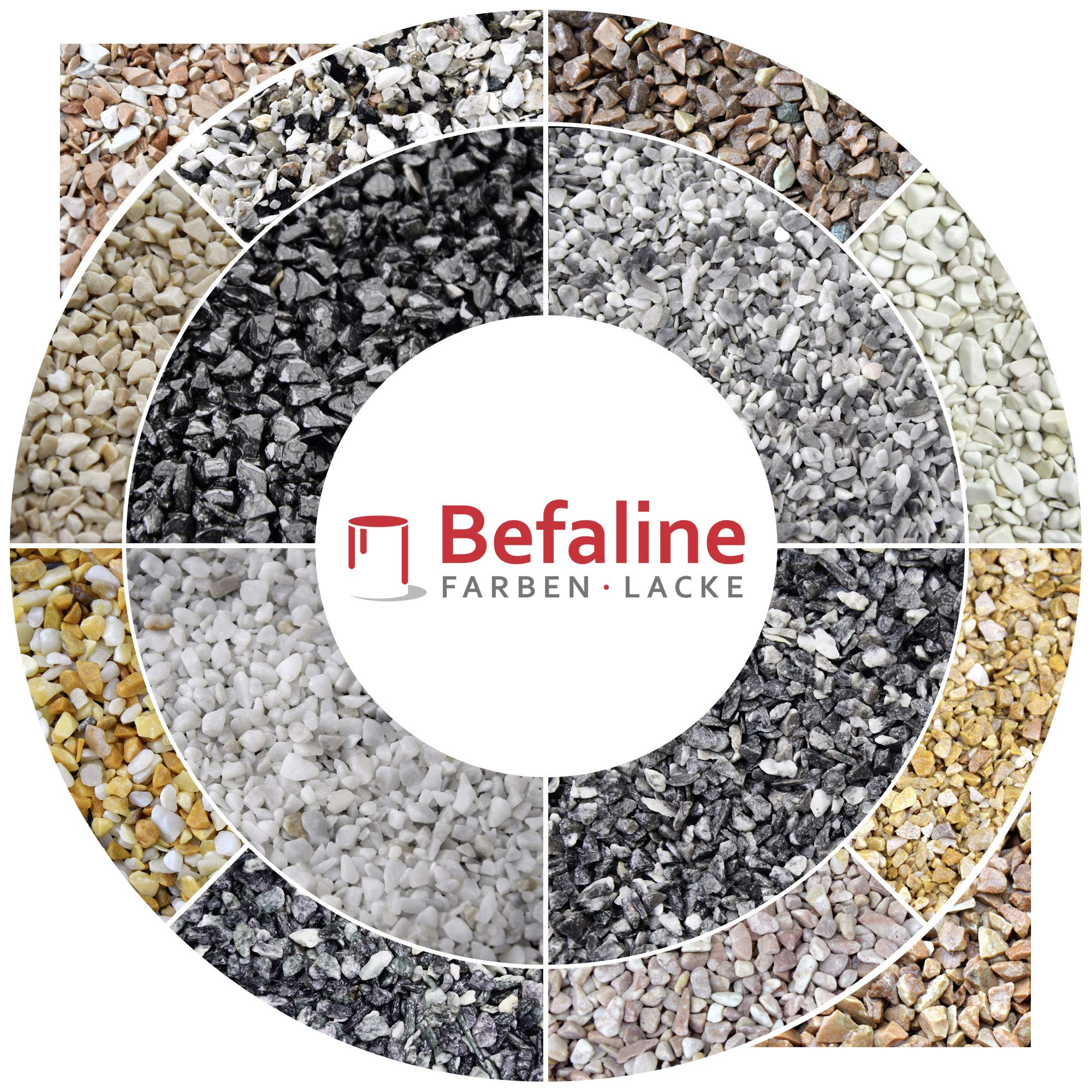 BEFA-78 Steinteppich Set bis 2,5qm I 25kg Marmorkies Bianco Carrara + 1,5kg Epoxidharz Bodenbeschichtung für Naturstein, Beton, etc. I fugenloser & pflegeleichter Boden für innen & außen