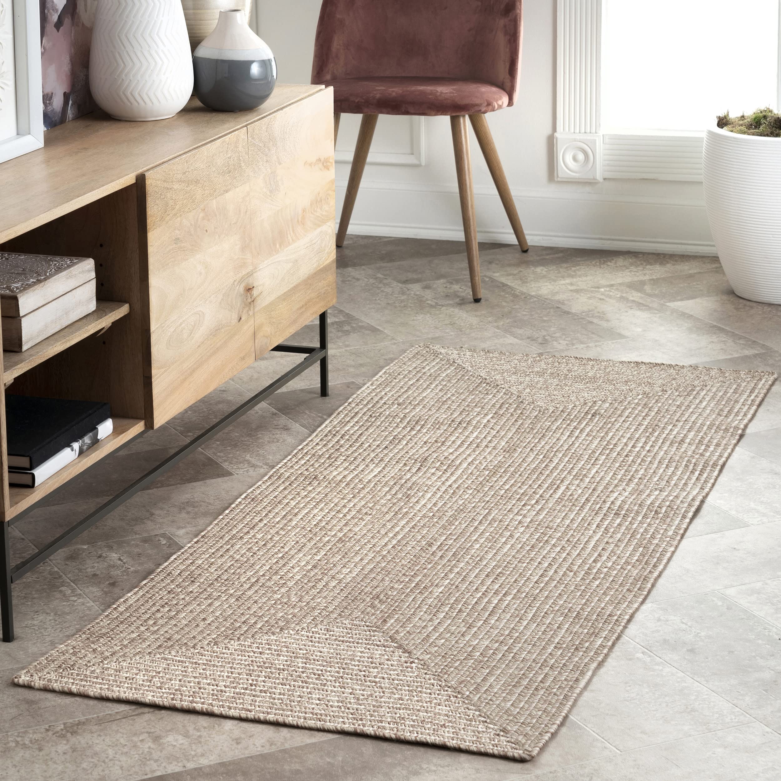 nuLOOM Wynn Braided Indoor/Outdoor Area Rug 2' 6" x 10' Tan for sale