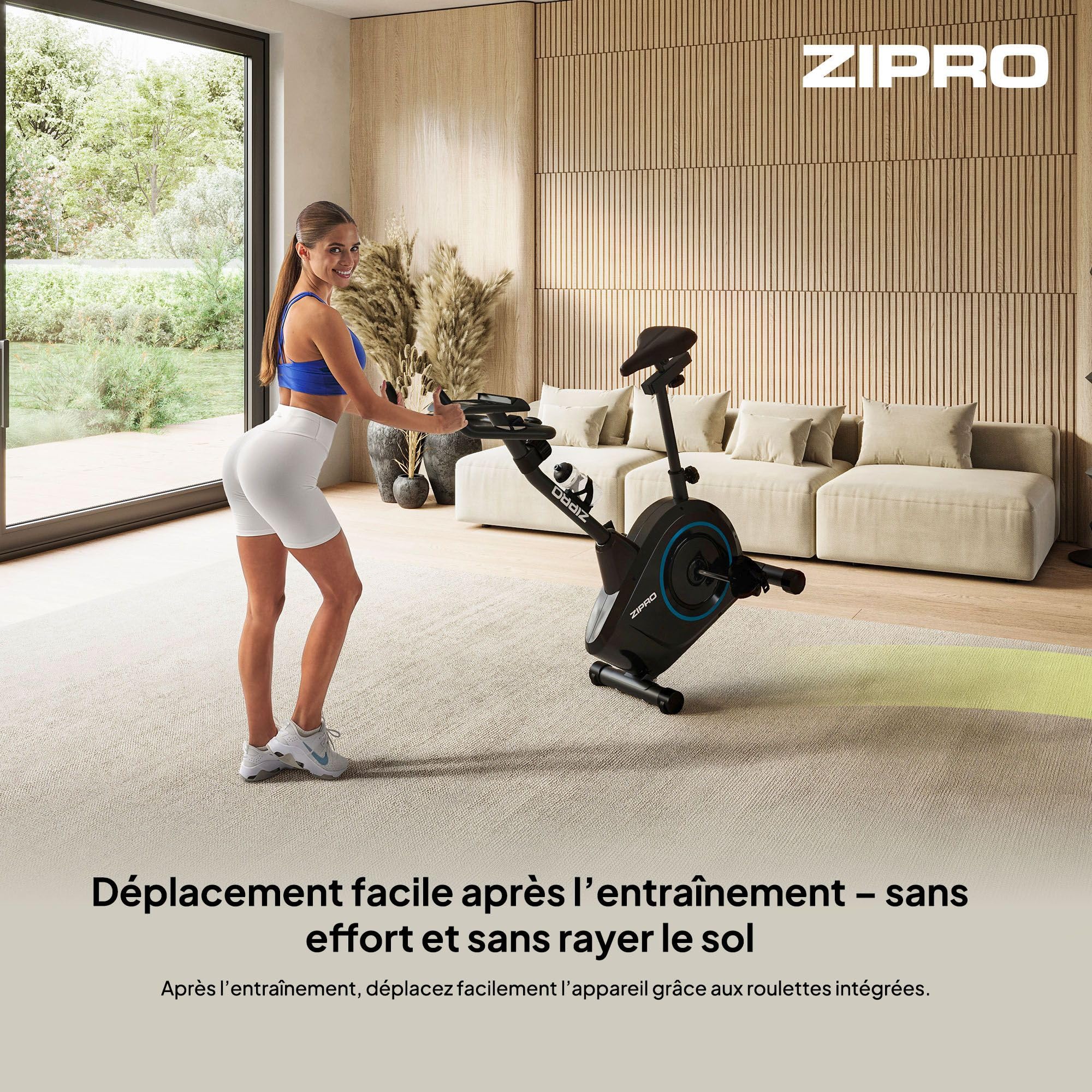 Zipro Vélo d'appartement Boost, Ergomètre Fitness, Vélo d'appartement magnétique, Ergomètre jusqu'à 120 kg, Vélo d'intérieur, Vélo d'entraînement à domicile, Ergomètre à piles