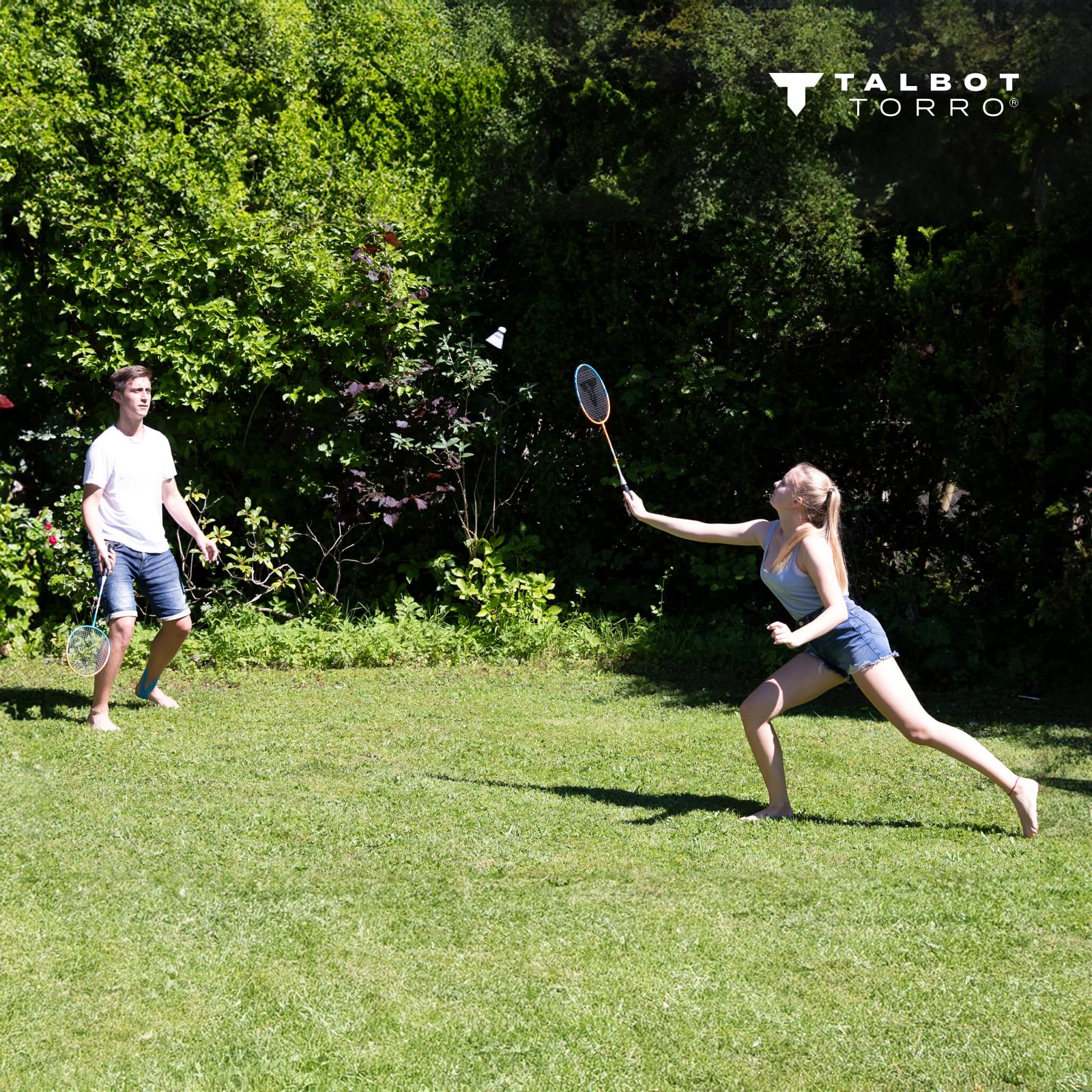 Talbot Torro Set da Badminton 2-Attacker, 2 Racchette, 2 Volani, in Una Borsa di qualità
