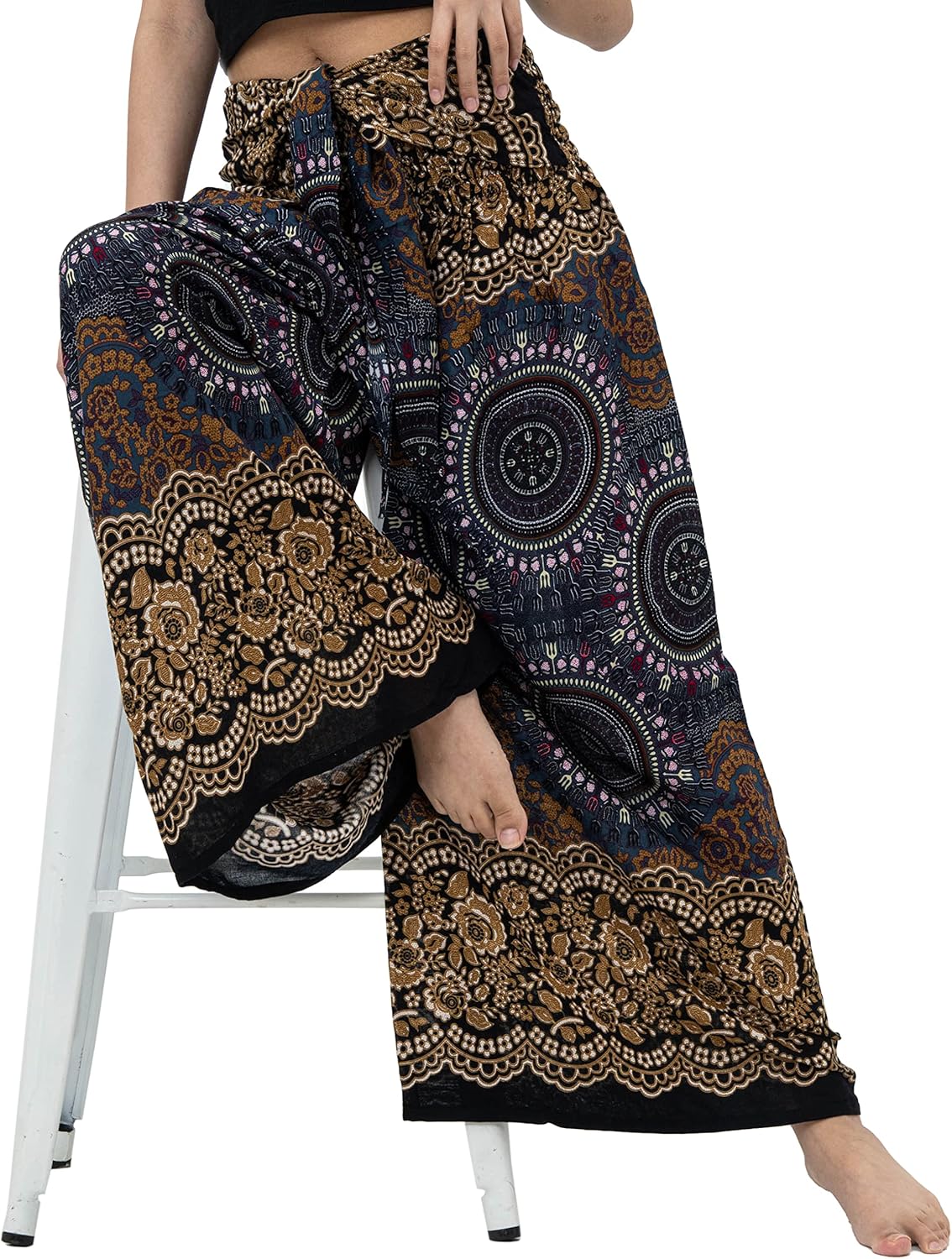 B BANGKOK PANTS Women's Boho Palazzo Pants Yoga Wide Leg Pants - Image 5