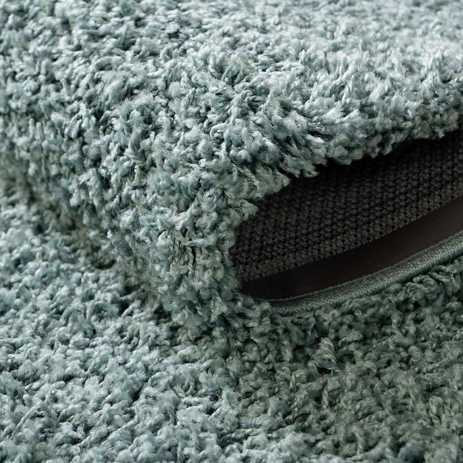 Rugs.com - Über Cozy Solid Shag Collection Rug – 8' x 10' Light Slate Blue Shag Rug Perfect for Living Rooms, Large Dining Rooms, Open Floorplans