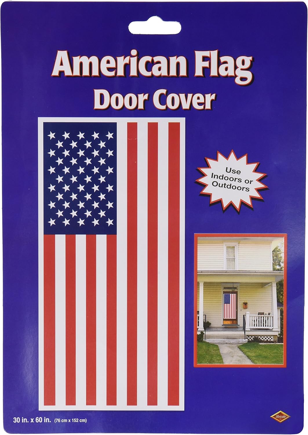 Beistle American Flag Door Cover, 30 by 5-Feet,Red/White/Blue